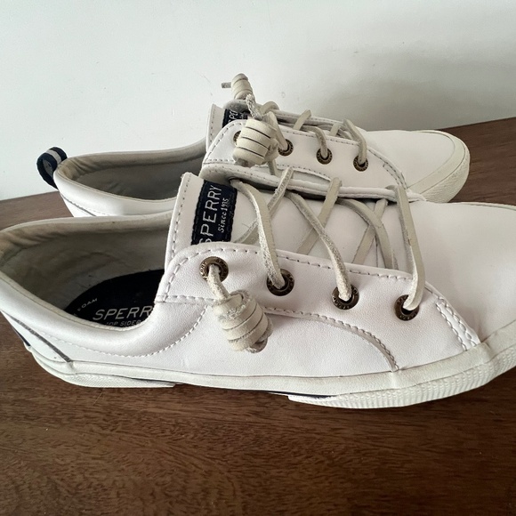 Sperry Pier Wave LTT White Leather Lace Up Sneakers Sz9 - Picture 4 of 13